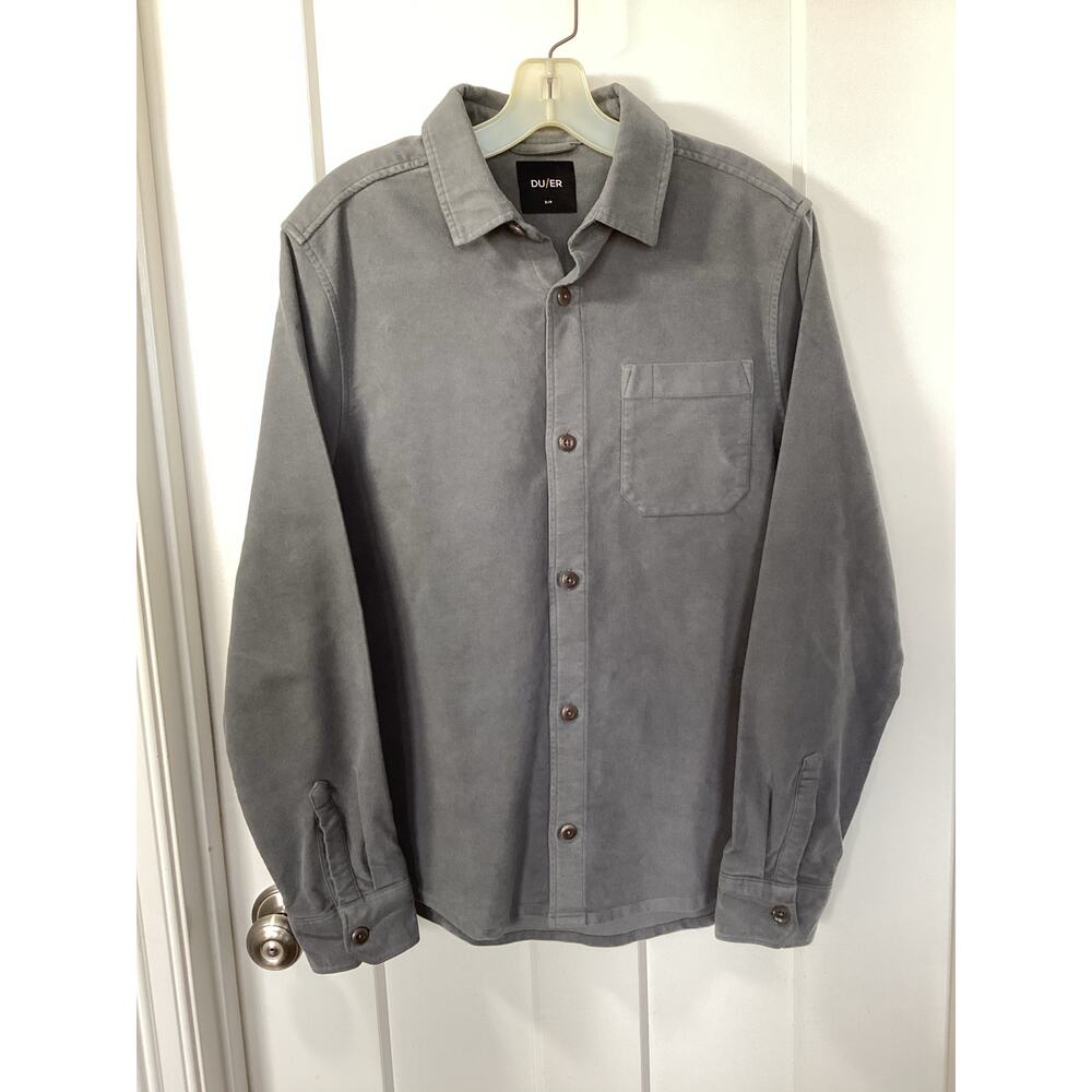 Du/er No sweat moleskin shirt button‎ up  - Gray mens size small classic preppy